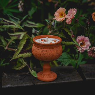 Handmade Terracotta Goblet Candle no.1