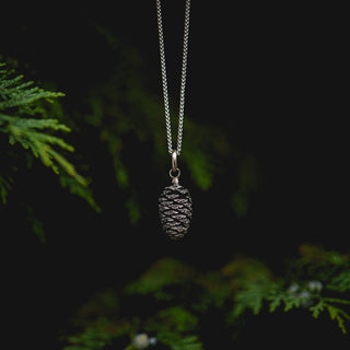 Large Alder Cone Pendants - Silver