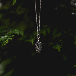 Large Alder Cone Pendants - Silver