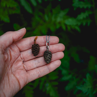 Large Alder Cone Pendants - Bronze