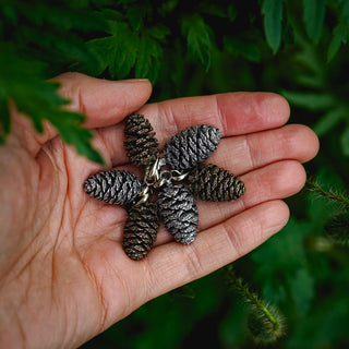 Large Alder Cone Pendants - Silver