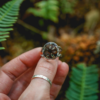 Fossilised Pinecone Ring - UK N/US 7