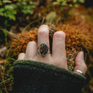 Fossilised Pinecone Ring - UK M/US 6.5