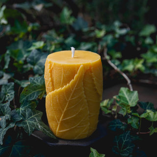 Fallen Leaves Beeswax Pillar Candle