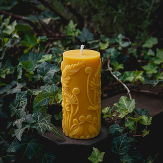 Fern Beeswax Pillar Candle