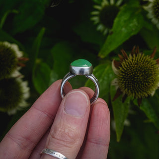 Green Glow Ring - Size UK S/US 9.5