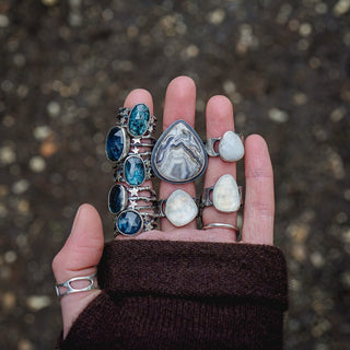 Icy Moon Ring - Size UK R/US 9