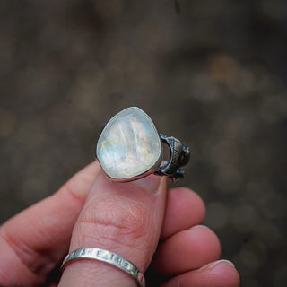 Icy Moon Ring - Size UK R/US 9