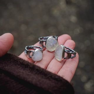 Icy Moon Ring - Size UK R/US 9